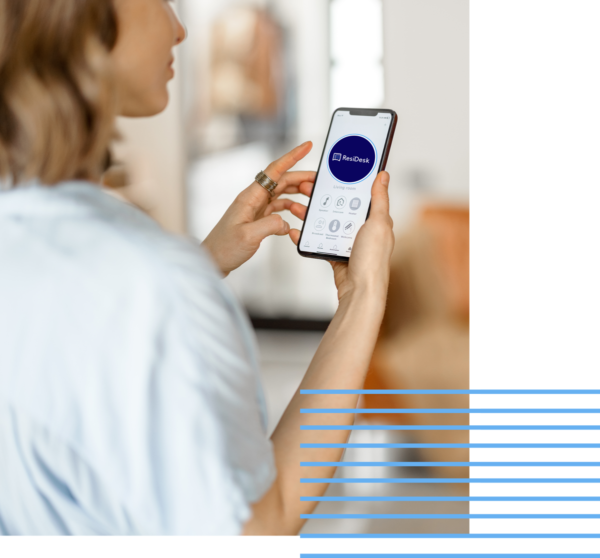 smartphone-with-launched-application-ResiDesk-1