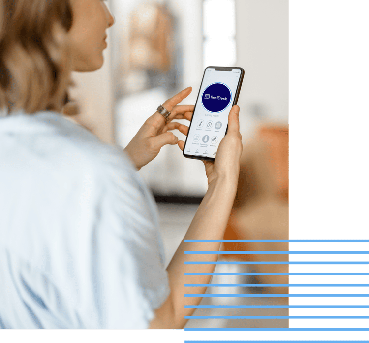 smartphone-with-launched-application-ResiDesk-1